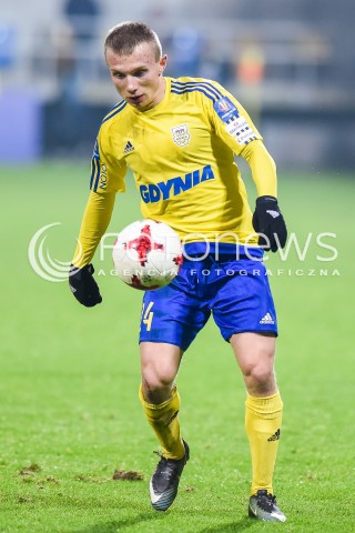  29.11.2017 GDYNIA<br />PILKA NOZNA - PUCHAR POLSKI PZPN 2017/2018<br />MECZ ARKA GDYNIA - CHROBRY GLOGOW<br />N/Z PATRYK KUN<br /> 