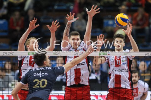  01.12.2017 RZESZOW<br />SIATKOWKA PLUSLIGA 2017/2018 MEN VOLLEYBALL POLAND POLISH PLUS LIGA LEAGUE SEASON 2017/2018<br />MECZ ASSECO RESOVIA RZESZOW - ONICO WARSZAWA <br />N/Z JAKUB JAROSZ BARTLOMIEJ LEMANSKI ALEKSANDER SLIWKA BLOK <br /> 