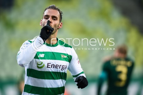  01.12.2017 GDANSK <br />PILKA NOZNA - EKSTRAKLASA SEZON 2017/2018<br />MECZ LECHIA GDANSK - SLASK WROCLAW<br />N/Z MARCO PAIXAO RADOSC BRAMKA GOL NA 1:0<br /> 