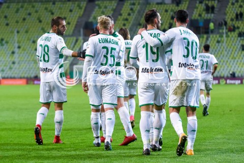  01.12.2017 GDANSK <br />PILKA NOZNA - EKSTRAKLASA SEZON 2017/2018<br />MECZ LECHIA GDANSK - SLASK WROCLAW<br />N/Z JAKUB WAWRZYNIAK BLAZEJ AUGUSTYN FLAVIO PAIXAO MARCO PAIXAO RADOSC BRAMKA GOL NA 1:0<br /> 