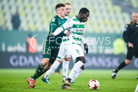  01.12.2017 GDANSK <br />PILKA NOZNA - EKSTRAKLASA SEZON 2017/2018<br />MECZ LECHIA GDANSK - SLASK WROCLAW<br />N/Z ADRIAN LYSZCZARZ ROMARIO BALDE<br /> 