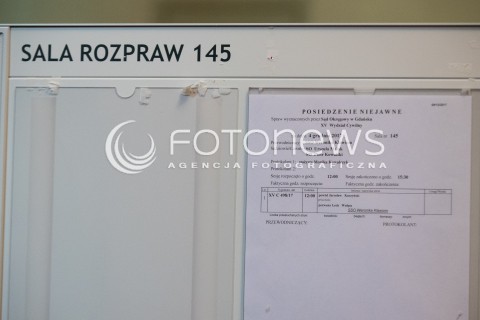  04.12.2017 GDANSK <br />POSIEDZENIE NIEJAWNE W SADZIE OKREGOWYM W GDANSKU W SPRAWIE JAROSLAWA KACZYNSKIEGO PRZECIWKO LECHOWI WALESIE<br />N/Z INFORMACJE O POSIEDZENIU W SALI ROZPRAW<br /> 