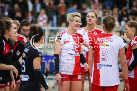  07.12.2017 LODZ SIATKOWKA ORLEN LIGA SEZON 2017/2018<br />
LKS COMMERCECON LODZ - GROT BUDOWLANI LODZ<br />
N/Z IZABELA KOWALINSKA SYLWETKA RADOSC EMOCJE<br />
 