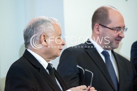  08.12.2017 WARSZAWA<br />UROCZYSTOSC PRZYJECIA DYMISJI RADY MINISTROW I NOMINACJI NA STANOWSKO PREZESA RADY MINISTROW<br />N/Z JAROSLAW KACZYNSKI ADAM BIELAN<br /> 
