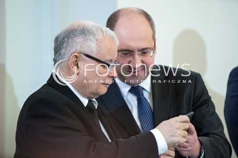  08.12.2017 WARSZAWA<br />UROCZYSTOSC PRZYJECIA DYMISJI RADY MINISTROW I NOMINACJI NA STANOWSKO PREZESA RADY MINISTROW<br />N/Z JAROSLAW KACZYNSKI ADAM BIELAN<br /> 