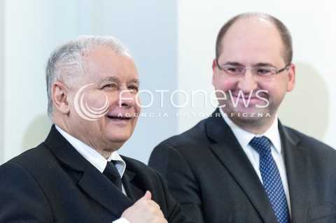  08.12.2017 WARSZAWA<br />UROCZYSTOSC PRZYJECIA DYMISJI RADY MINISTROW I NOMINACJI NA STANOWSKO PREZESA RADY MINISTROW<br />N/Z JAROSLAW KACZYNSKI ADAM BIELAN<br /> 