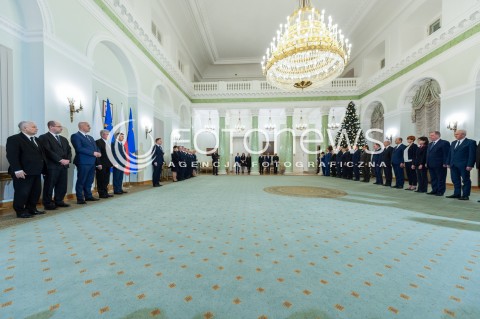  08.12.2017 WARSZAWA<br />UROCZYSTOSC PRZYJECIA DYMISJI RADY MINISTROW I NOMINACJI NA STANOWSKO PREZESA RADY MINISTROW<br />N/Z JAROSLAW KACZYNSKI ANDRZEJ DUDA BEATA SZYDLO ANTONI MACIEREWICZ MATEUSZ MORAWIECKI<br /> 