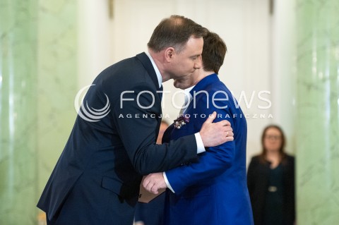  08.12.2017 WARSZAWA<br />UROCZYSTOSC PRZYJECIA DYMISJI RADY MINISTROW I NOMINACJI NA STANOWSKO PREZESA RADY MINISTROW<br />N/Z ANDRZEJ DUDA BEATA SZYDLO<br /> 
