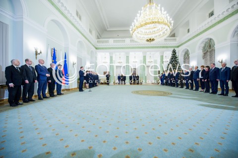  08.12.2017 WARSZAWA<br />UROCZYSTOSC PRZYJECIA DYMISJI RADY MINISTROW I NOMINACJI NA STANOWSKO PREZESA RADY MINISTROW<br />N/Z JAROSLAW KACZYNSKI ANDRZEJ DUDA BEATA SZYDLO ANTONI MACIEREWICZ MATEUSZ MORAWIECKI<br /> 