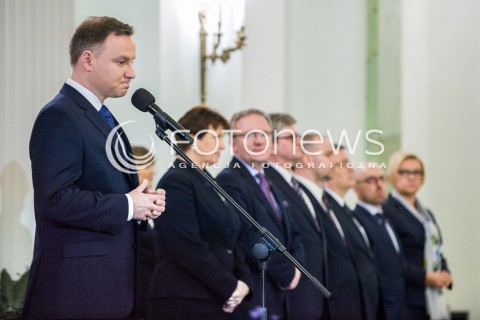  08.12.2017 WARSZAWA<br />UROCZYSTOSC PRZYJECIA DYMISJI RADY MINISTROW I NOMINACJI NA STANOWSKO PREZESA RADY MINISTROW<br />N/Z ANDRZEJ DUDA <br /> 