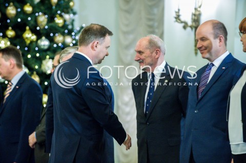  08.12.2017 WARSZAWA<br />UROCZYSTOSC PRZYJECIA DYMISJI RADY MINISTROW I NOMINACJI NA STANOWSKO PREZESA RADY MINISTROW<br />N/Z ANDRZEJ DUDA ANTONI MACIEREWICZ <br /> 