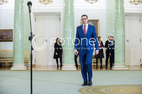  08.12.2017 WARSZAWA<br />UROCZYSTOSC PRZYJECIA DYMISJI RADY MINISTROW I NOMINACJI NA STANOWSKO PREZESA RADY MINISTROW<br />N/Z MATEUSZ MORAWIECKI<br /> 