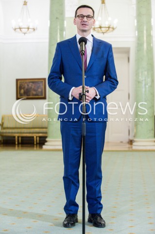  08.12.2017 WARSZAWA<br />UROCZYSTOSC PRZYJECIA DYMISJI RADY MINISTROW I NOMINACJI NA STANOWSKO PREZESA RADY MINISTROW<br />N/Z MATEUSZ MORAWIECKI<br /> 