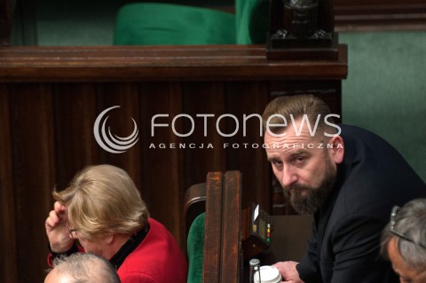  08.12.2017 WARSZAWA SEJM<br />POSIEDZENIE SEJMU<br />N/Z PIOTR LIROY MARZEC <br /> 