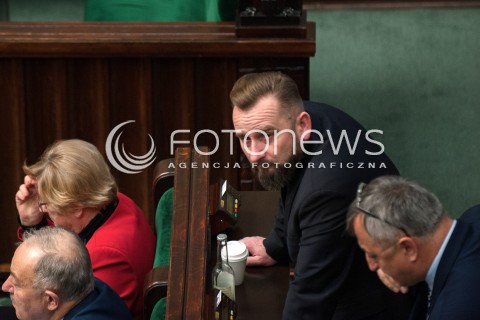  08.12.2017 WARSZAWA SEJM<br />POSIEDZENIE SEJMU<br />N/Z PIOTR LIROY MARZEC<br /> 