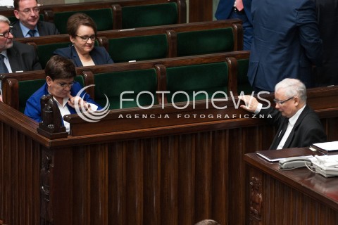  08.12.2017 WARSZAWA SEJM<br />POSIEDZENIE SEJMU<br />N/Z JAROSLAW KACZYNSKI BEATA SZYDLO<br /> 