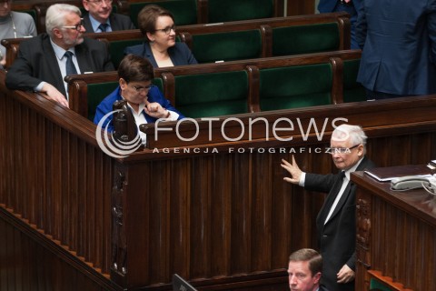  08.12.2017 WARSZAWA SEJM<br />POSIEDZENIE SEJMU<br />N/Z JAROSLAW KACZYNSKI BEATA SZYDLO<br /> 