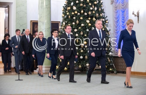  11.12.2017 WARSZAWA<br />POWOLANIE RZADU MATEUSZA MORAWIECKIEGO<br />N/Z MINISTROWIE HENRYK KOWALCZYK MARIUSZ KAMINSKI ELZBIETA WITEK BEATA KEMPA<br /> 