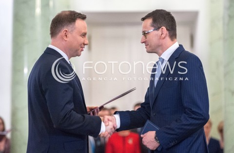 11.12.2017 WARSZAWA<br />POWOLANIE RZADU MATEUSZA MORAWIECKIEGO<br />N/Z ANDRZEJ DUDA MATEUSZ MORAWIECKI<br /> 