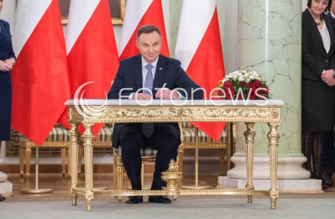  11.12.2017 WARSZAWA<br />POWOLANIE RZADU MATEUSZA MORAWIECKIEGO<br />N/Z ANDRZEJ DUDA<br /> 