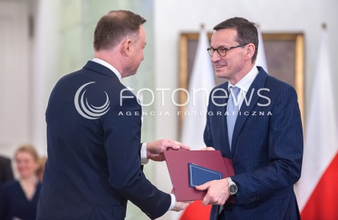  11.12.2017 WARSZAWA<br />POWOLANIE RZADU MATEUSZA MORAWIECKIEGO<br />N/Z ANDRZEJ DUDA MATEUSZ MORAWIECKI<br /> 