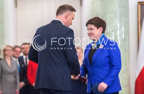  11.12.2017 WARSZAWA<br />POWOLANIE RZADU MATEUSZA MORAWIECKIEGO<br />N/Z ANDRZEJ DUDA BEATA SZYDLO<br /> 