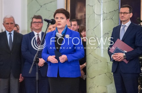  11.12.2017 WARSZAWA<br />POWOLANIE RZADU MATEUSZA MORAWIECKIEGO<br />N/Z BEATA SZYDLO MATEUSZ MORAWIECKI<br /> 