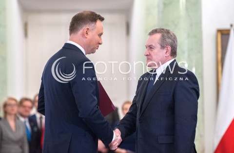  11.12.2017 WARSZAWA<br />POWOLANIE RZADU MATEUSZA MORAWIECKIEGO<br />N/Z ANDRZEJ DUDA PIOTR GLINSKI<br /> 