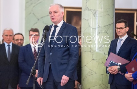  11.12.2017 WARSZAWA<br />POWOLANIE RZADU MATEUSZA MORAWIECKIEGO<br />N/Z JAROSLAW GOWIN MATEUSZ MORAWIECKI<br /> 
