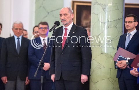  11.12.2017 WARSZAWA<br />POWOLANIE RZADU MATEUSZA MORAWIECKIEGO<br />N/Z ANTONI MACIEREWICZ MATEUSZ MORAWIECKI<br /> 