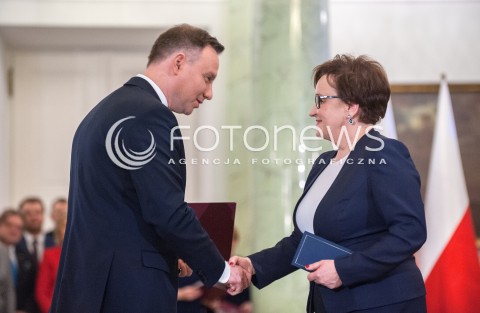  11.12.2017 WARSZAWA<br />POWOLANIE RZADU MATEUSZA MORAWIECKIEGO<br />N/Z ANNA ZALEWSKA ANDRZEJ DUDA<br /> 