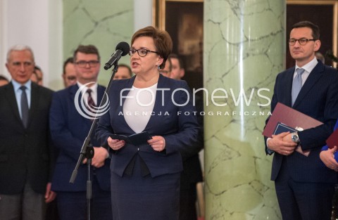  11.12.2017 WARSZAWA<br />POWOLANIE RZADU MATEUSZA MORAWIECKIEGO<br />N/Z ANNA ZALEWSKA MATEUSZ MORAWIECKI<br /> 