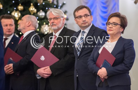  11.12.2017 WARSZAWA<br />POWOLANIE RZADU MATEUSZA MORAWIECKIEGO<br />N/Z ZBIGNIEW ZIOBRO ANNA ZALEWSKA WITOLD WASZCZYKOWSKI ANTONI MACIEREWICZ MARIUSZ BLASZCZAK<br /> 
