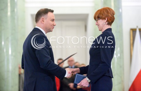  11.12.2017 WARSZAWA<br />POWOLANIE RZADU MATEUSZA MORAWIECKIEGO<br />N/Z ANDRZEJ DUDA ELZBIETA RAFALSKA<br /> 