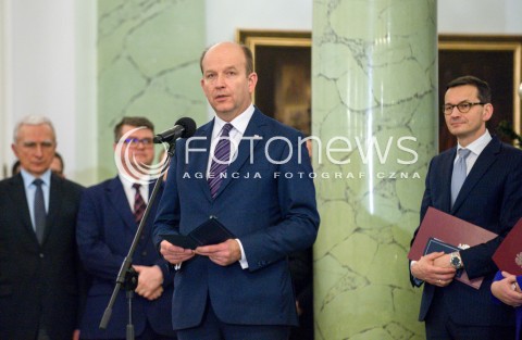  11.12.2017 WARSZAWA<br />POWOLANIE RZADU MATEUSZA MORAWIECKIEGO<br />N/Z KONSTANTY RADZIWILL<br /> 
