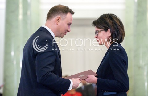  11.12.2017 WARSZAWA<br />POWOLANIE RZADU MATEUSZA MORAWIECKIEGO<br />N/Z ANNA STREZYNSKA ANDRZEJ DUDA<br /> 