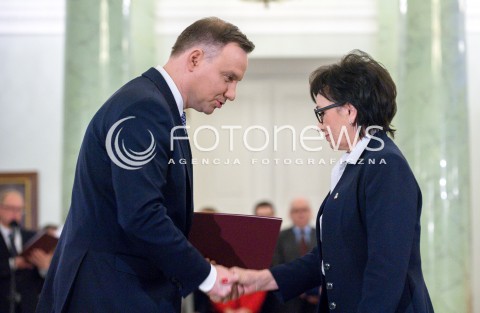  11.12.2017 WARSZAWA<br />POWOLANIE RZADU MATEUSZA MORAWIECKIEGO<br />N/Z ELZBIETA WITEK ANDRZEJ DUDA<br /> 