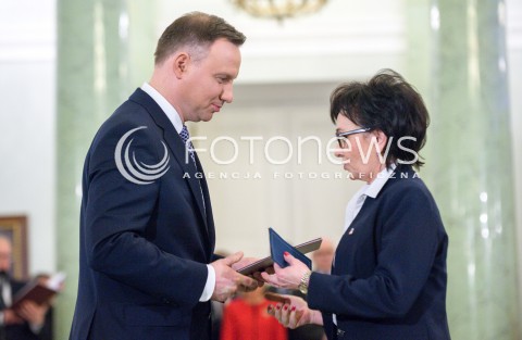  11.12.2017 WARSZAWA<br />POWOLANIE RZADU MATEUSZA MORAWIECKIEGO<br />N/Z ELZBIETA WITEK ANDRZEJ DUDA<br /> 