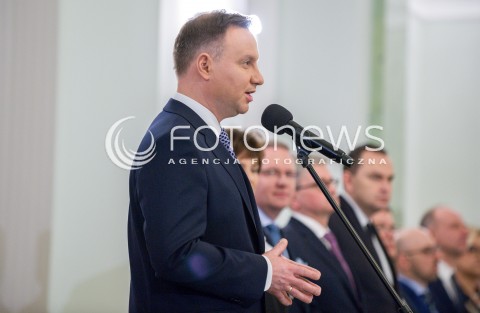  11.12.2017 WARSZAWA<br />POWOLANIE RZADU MATEUSZA MORAWIECKIEGO<br />N/Z ANDRZEJ DUDA<br /> 
