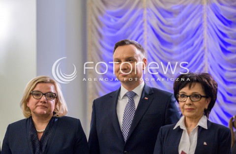  11.12.2017 WARSZAWA<br />POWOLANIE RZADU MATEUSZA MORAWIECKIEGO<br />N/Z ANDRZEJ DUDA BEATA KEMPA ELZBIETA WITEK<br /> 