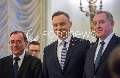  11.12.2017 WARSZAWA<br />POWOLANIE RZADU MATEUSZA MORAWIECKIEGO<br />N/Z ANDRZEJ DUDA MARIUSZ BLASZCZAK HENRYK KOWALCZYK<br /> 