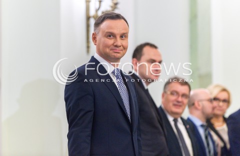  11.12.2017 WARSZAWA<br />POWOLANIE RZADU MATEUSZA MORAWIECKIEGO<br />N/Z ANDRZEJ DUDA ADAM KWIATKOWSKI ANDRZEJ DERA KRZYSZTOF LAPINSKI<br /> 