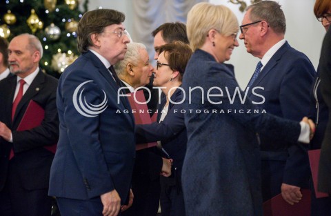  11.12.2017 WARSZAWA<br />POWOLANIE RZADU MATEUSZA MORAWIECKIEGO<br />N/Z JAROSLAW KACZYNSKI ANNA ZALEWSKA JAN SZYSZKO<br /> 