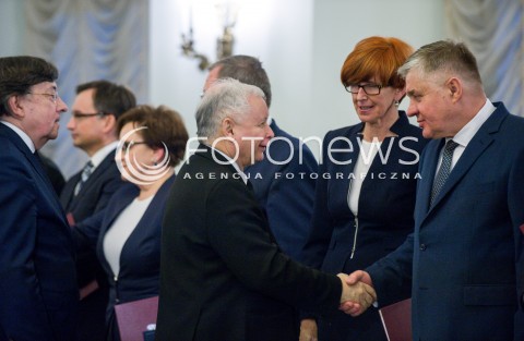 11.12.2017 WARSZAWA<br />POWOLANIE RZADU MATEUSZA MORAWIECKIEGO<br />N/Z JAROSLAW KACZYNSKI ELZBIETA RAFALSKA KRZYSZTOF JURGIEL<br /> 