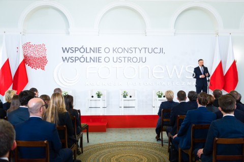  11.12.2017 WARSZAWA<br />KONFERENCJA WSPOLNIE O KONSTYTUCJI WSPOLNIE O UTROJU PANSTWA<br />N/Z PREZYDENT RP ANDRZEJ DUDA<br /> 