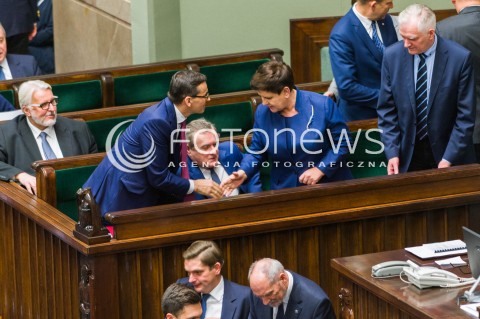  12.12.2017 WARSZAWA SEJM<br />POSIEDZENIE SEJMU<br />EXPOSE PREMIERA MATEUSZA MORAWIECKIEGO<br />N/Z MATEUSZ MORAWIECKI BEATA SZYDLO<br /> 