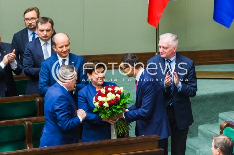  12.12.2017 WARSZAWA SEJM<br />POSIEDZENIE SEJMU<br />EXPOSE PREMIERA MATEUSZA MORAWIECKIEGO<br />N/Z BEATA SZYDLO MATEUSZ MORAWIECKI JAROSLAW GOWIN KONSTANTY RADZIWILL<br /> 