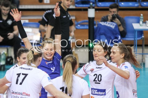  16.12.2017 RZESZOW <br />SIATKOWKA LIGA SIATKOWKI KOBIET LSK 2017/2018 WOMEN VOLLEYBALL POLAND POLISH LEAGUE <br />MECZ DEVELOPRES SKYRES RZESZOW - POLI BUDOWLANI TORUN<br />N/Z AGATA SAWICKA JELENA BLAGOJEVIC MONIKA PTAK KLAUDIA KACZOROWSKA RADOSC EMOCJE <br /> 