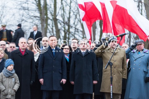  16.12.2017 GDYNIA<br />PANSTWOWY POGRZEB TRZECH KOMANDOROW OFIAR ZBRODNI KOMUNISTYCZNEJ Z UDZIALEM PREZYDENTA ANDRZEJA DUDY<br />N/Z DARIUSZ DRELICH ANDRZEJ DUDA PAWEL SOLOCH<br /> 
