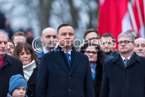  16.12.2017 GDYNIA<br />PANSTWOWY POGRZEB TRZECH KOMANDOROW OFIAR ZBRODNI KOMUNISTYCZNEJ Z UDZIALEM PREZYDENTA ANDRZEJA DUDY<br />N/Z ANDRZEJ DUDA PAWEL SOLOCH<br /> 